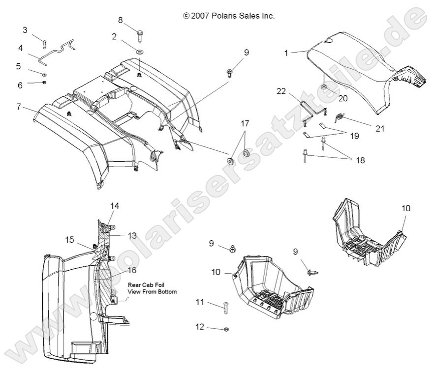 BODY, REAR CAB and SEAT