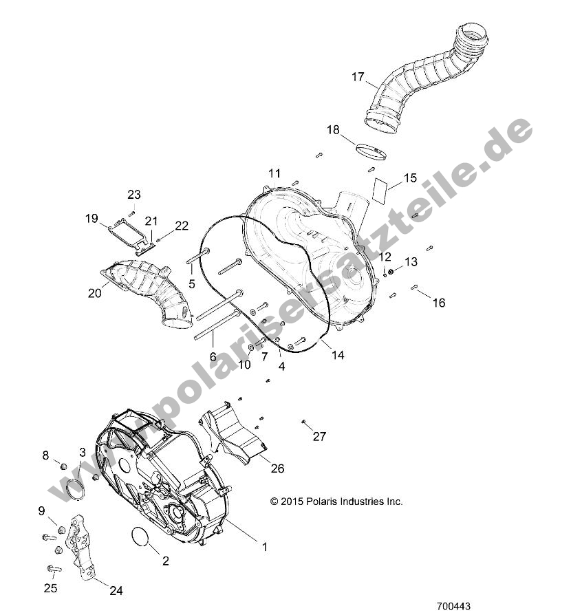 DRIVE TRAIN, CLUTCH COVER AND DUCTING
