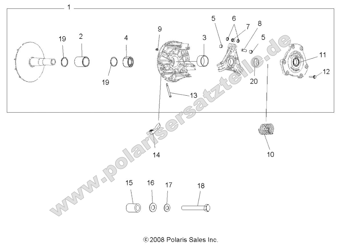 Drive Train, Primary Clutch (49ATVCLUTCH10SPXP550)