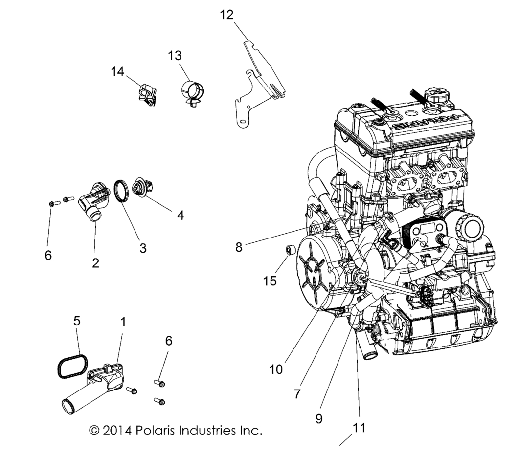 ENGINE, COOLING, THERMOSTAT and BYPASS
