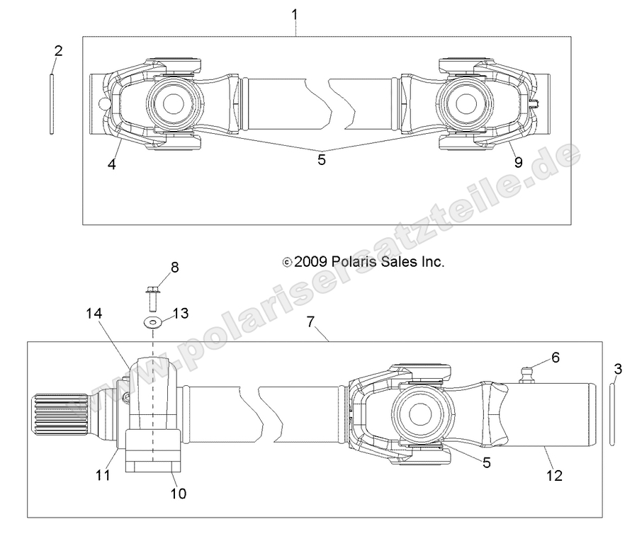 drive train front prop shaft