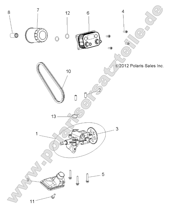 Engine, Oil Pump and Oil Cooler