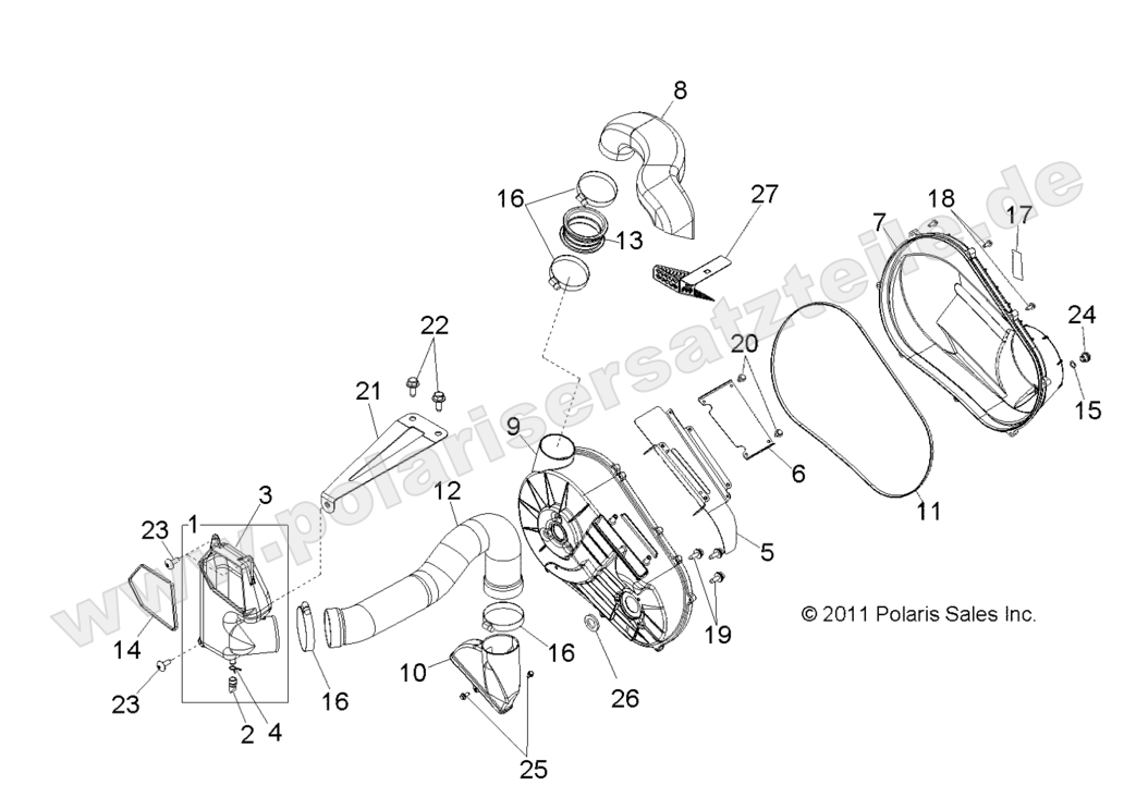 DRIVE TRAIN, CLUTCH COVER and DUCTING