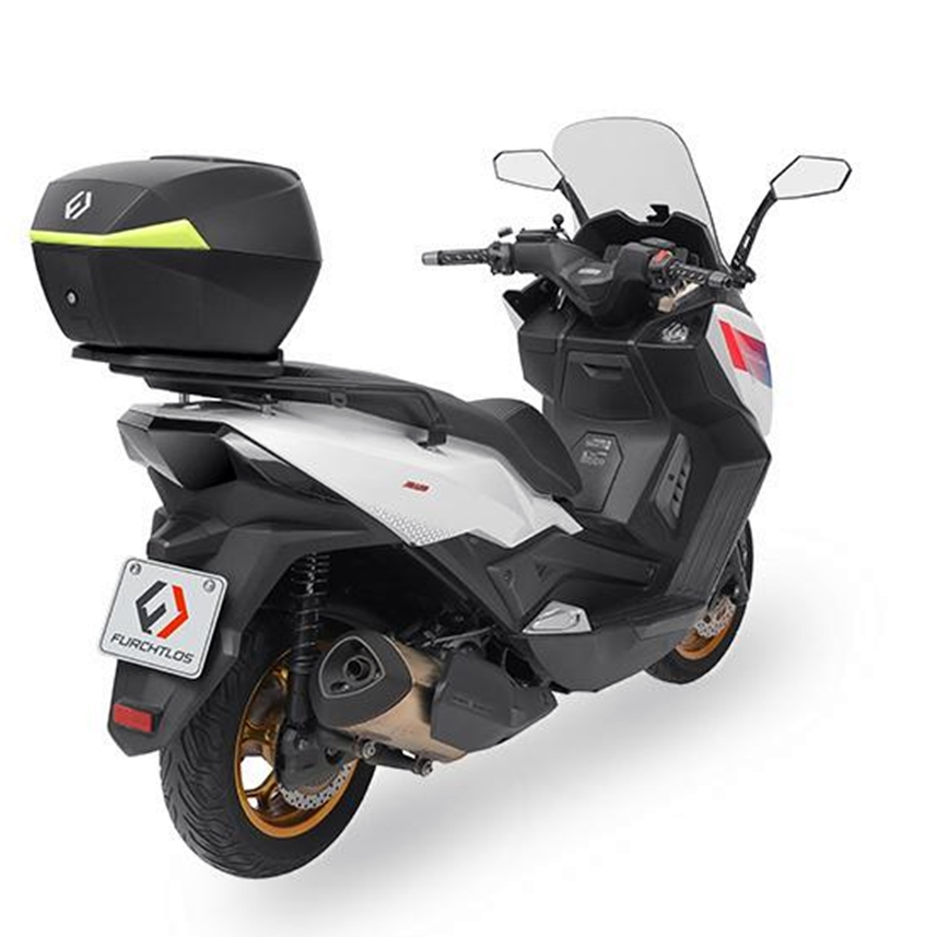 Furchtlos-SHIELD-S-Basic-Topcase-35-Liter-schwarz-gelb-inkl-Montagekit-FU02TCXX000S16EX-100004-am-Roller