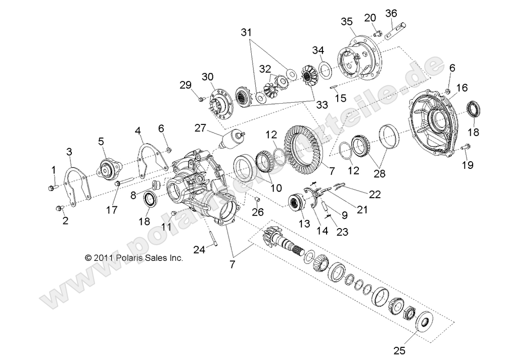 DRIVE TRAIN, GEARCASE, DIFFERENTIAL, INTERNAL COMPONENTS