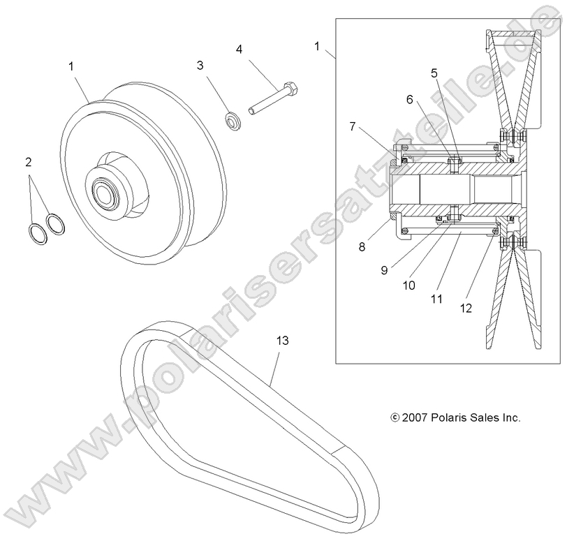 DRIVE TRAIN, SECONDARY CLUTCH