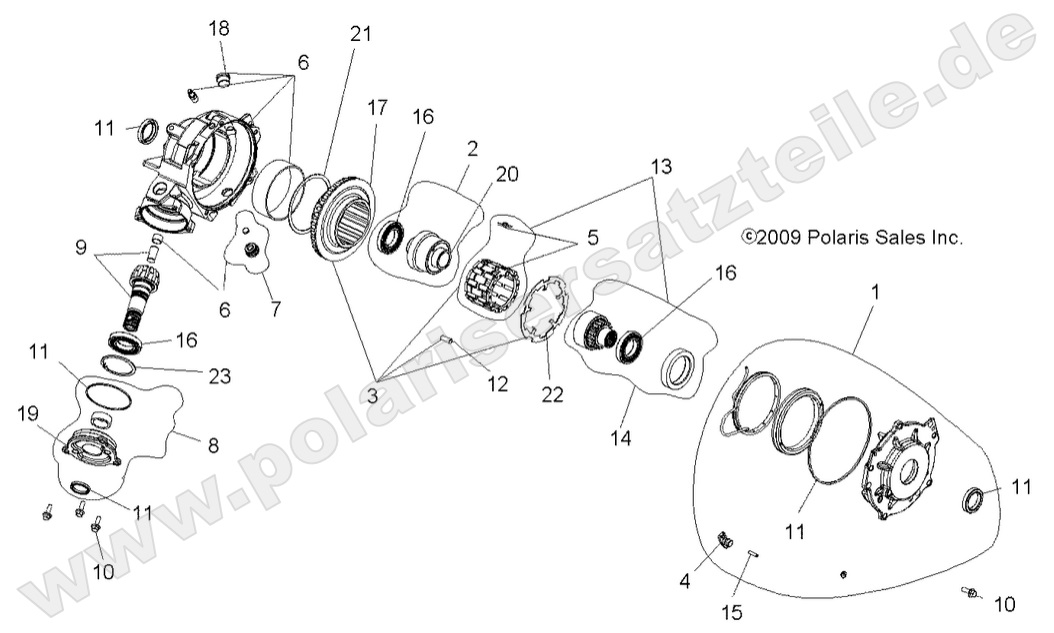 DRIVE TRAIN, FRONT GEARCASE (Built 11/02/09 to 3/08/10)