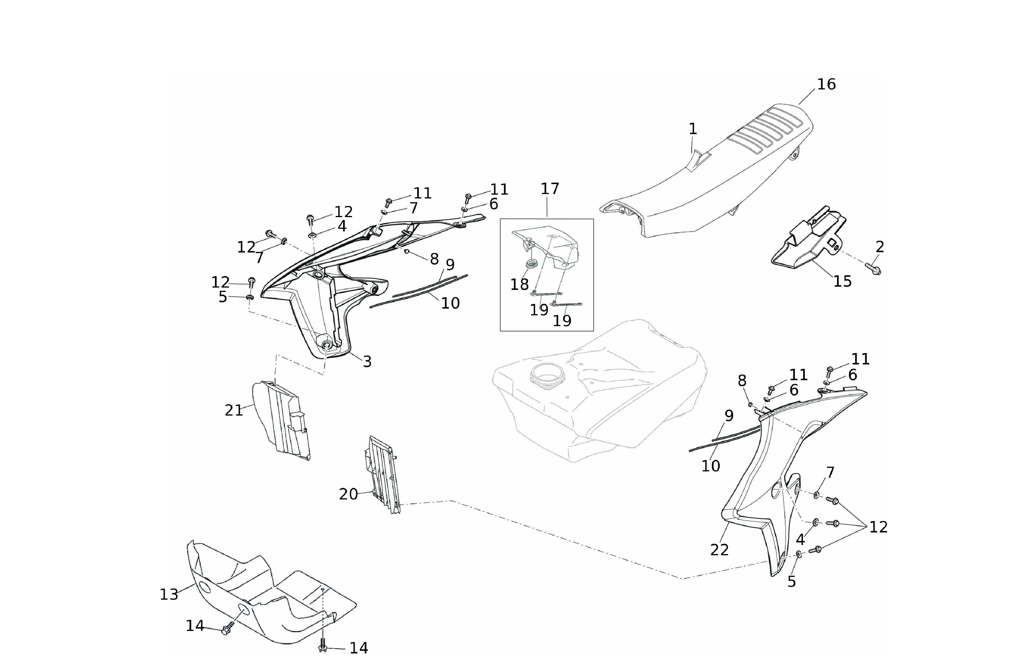 Kühlerverkleidung / Sitzbank Kühlerverkleidung / Sitzbank