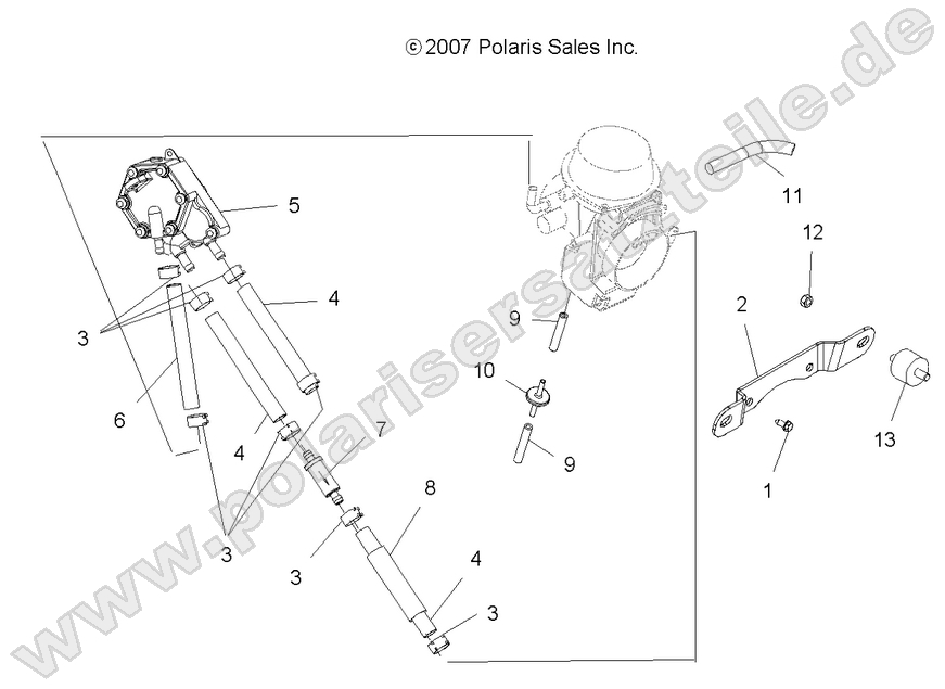 ENGINE, CARBURETOR MOUNTING and FUEL PUMP and LINES