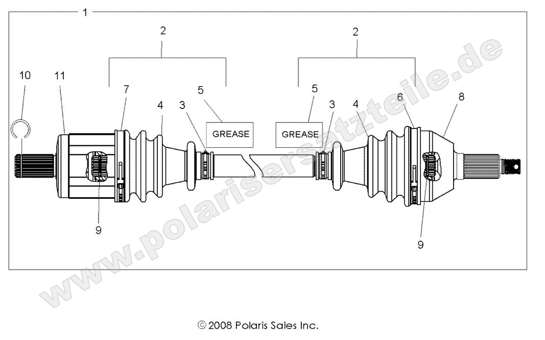 DRIVE TRAIN, FRONT HALF SHAFT