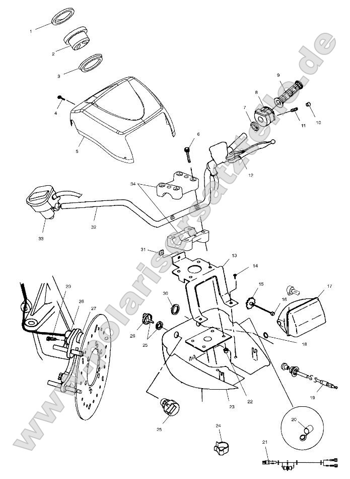 Handlebar and Headlight Pod