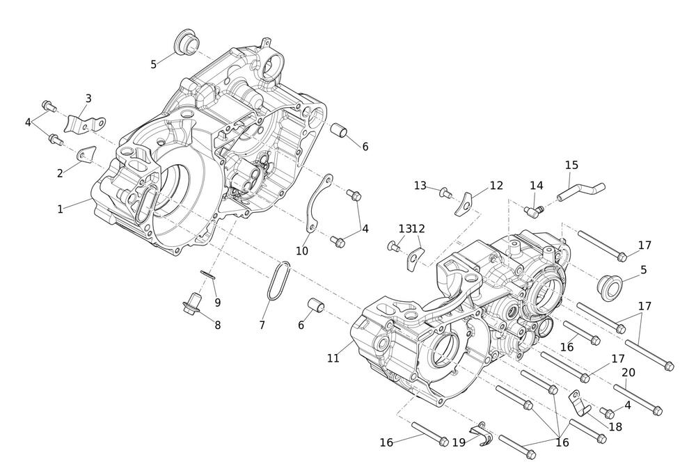 XE300MY24-Kurbelgehaeuse Moitorgehäuse