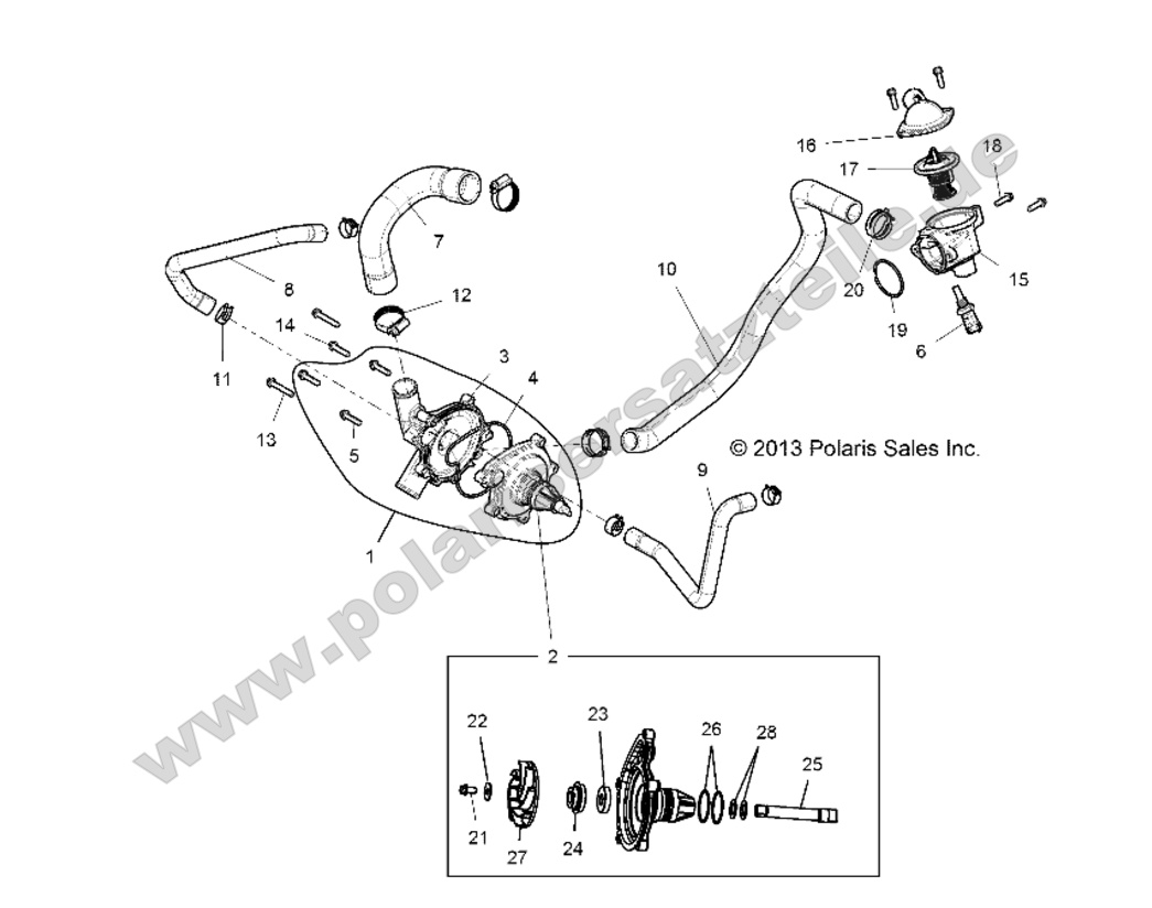 ENGINE, WATERPUMP AND BYPASS