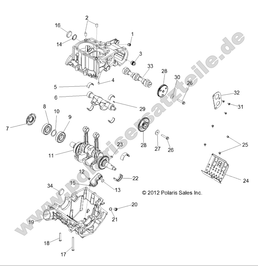 ENGINE, CRANKCASE and CRANKSHAFT