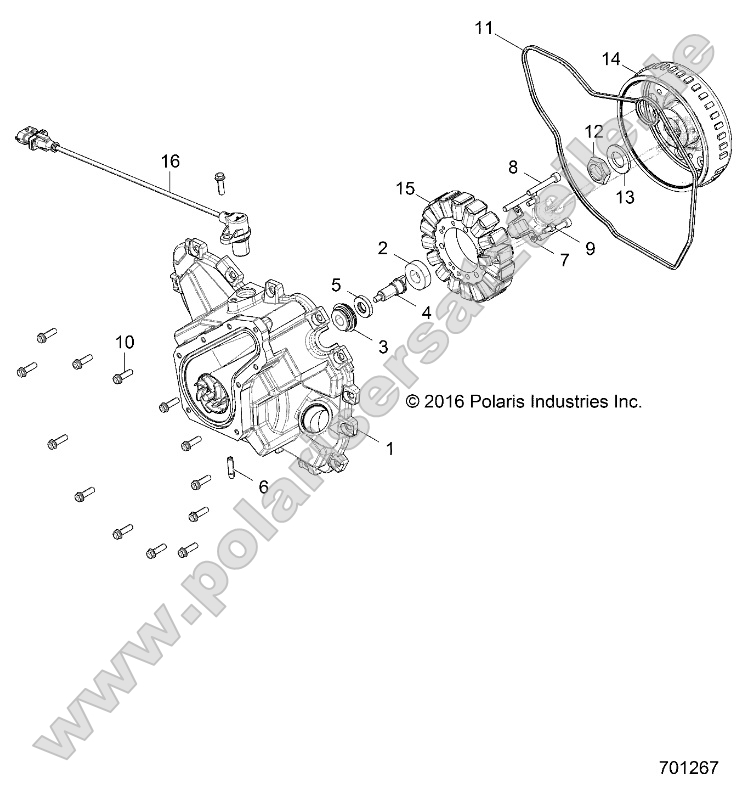 Engine, Stator Cover and Flywheel