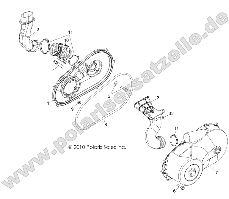 DRIVE TRAIN, CLUTCH COVER and DUCTING