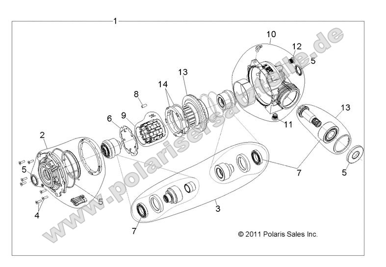 DRIVE TRAIN, FRONT GEARCASE INTERNALS