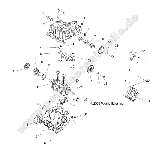 engine crankcase and crankshaft