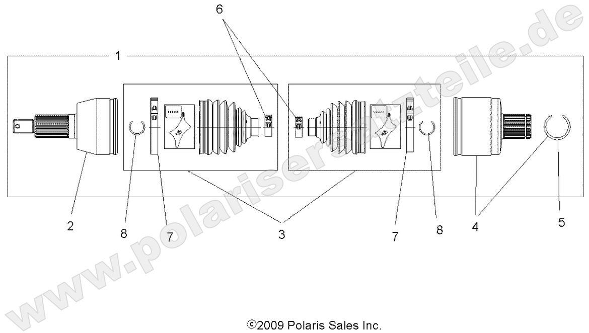 DRIVE TRAIN, DRIVE SHAFT, REAR (Built 11/16/09 and Before)
