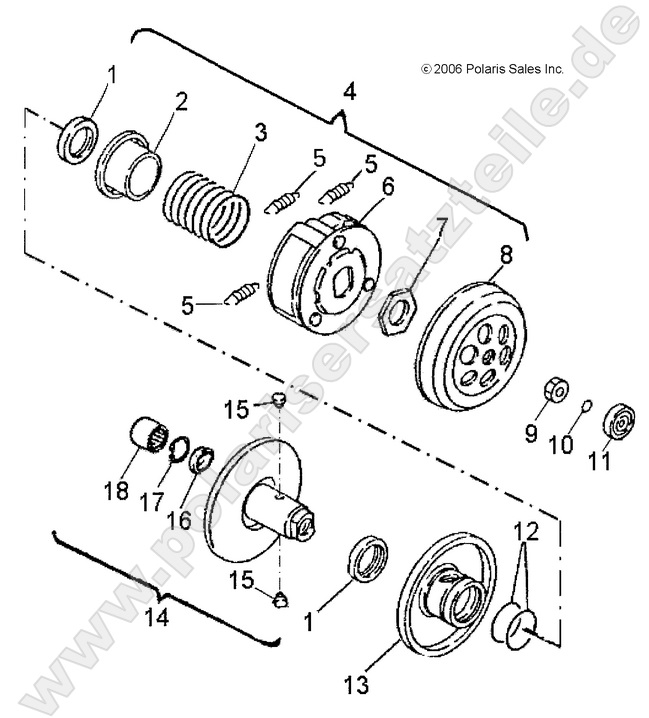 DRIVE TRAIN, SECONDARY CLUTCH