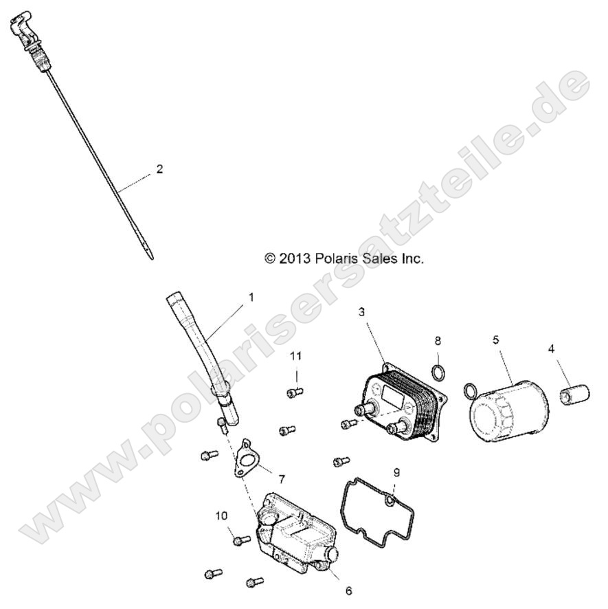 ENGINE, DIPSTICK AND OIL FILTER