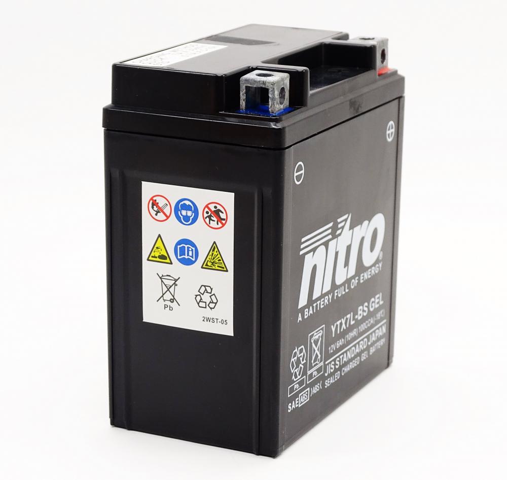 Nitro_NTX7L___YTX7L_BS_SLA_GEL_AGM_Batterie_12V_6AH_2 Nitro NTX7L / YTX7L-BS SLA GEL AGM Batterie 12V 6AH - Einbaufertig (FTX7L-BS)