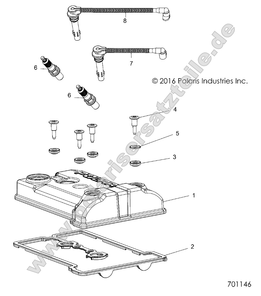 Engine, Valve Cover, Sparkplugs and Wires