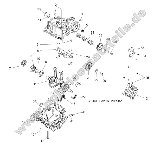 ENGINE, CRANKCASE and CRANKSHAFT