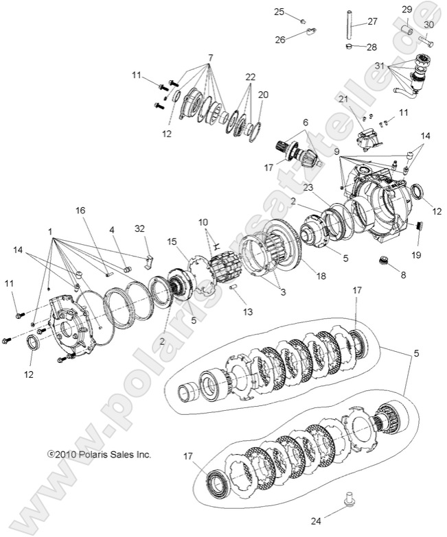 DRIVE TRAIN, FRONT GEARCASE and MOUNTING (Built 3/06/10 and After)