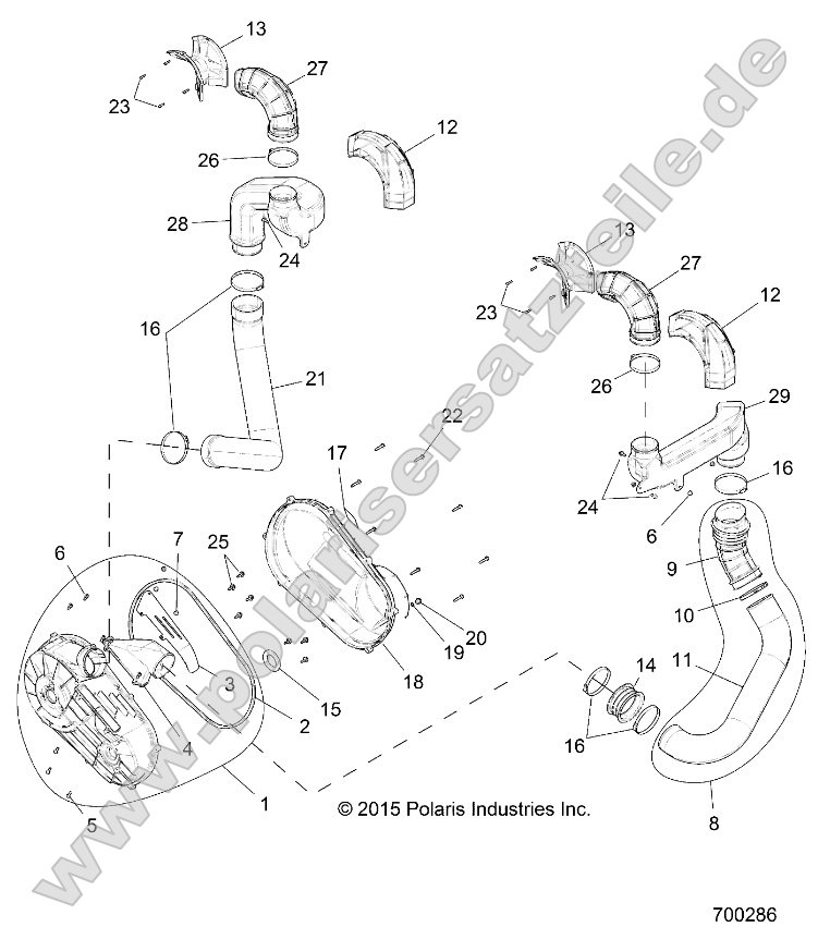 Drive Train, Clutch Cover and Ducting