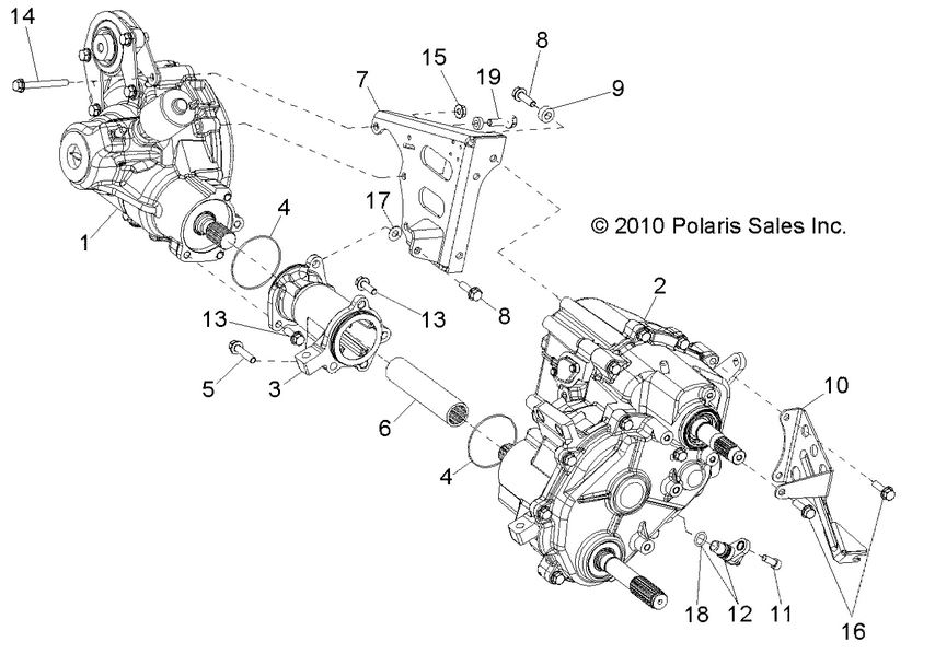 DRIVE TRAIN, GEARCASE, DIFFERENTIAL MOUNTING