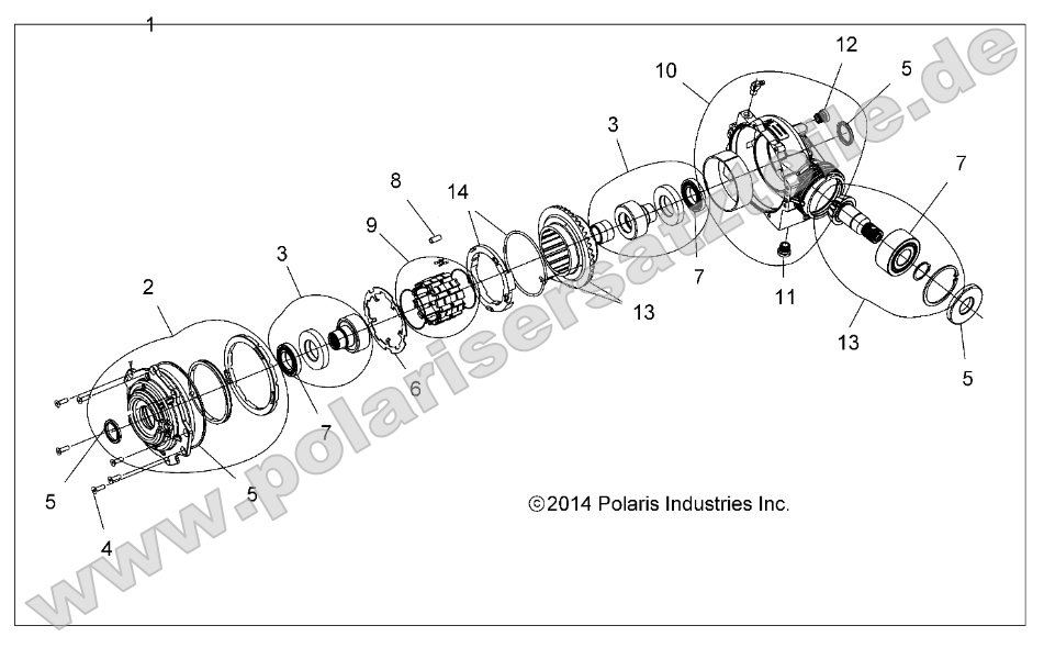 Drive Train, Front Gearcase Internals (49RGRTRANSINTL1333243)