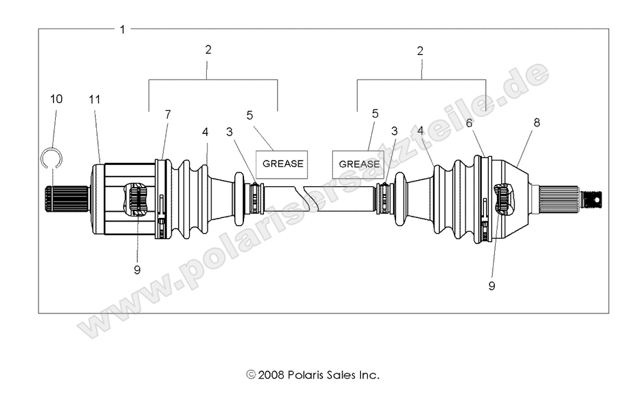 DRIVE TRAIN, FRONT HALF SHAFT