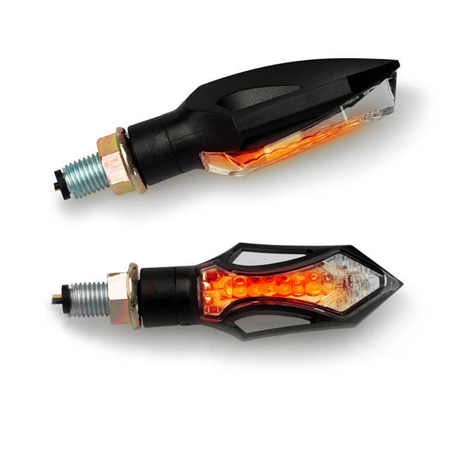 Puig Sequenzielle LED Blinker Set Tower, schwarz, Glas klar, ABE, 70x24 mm