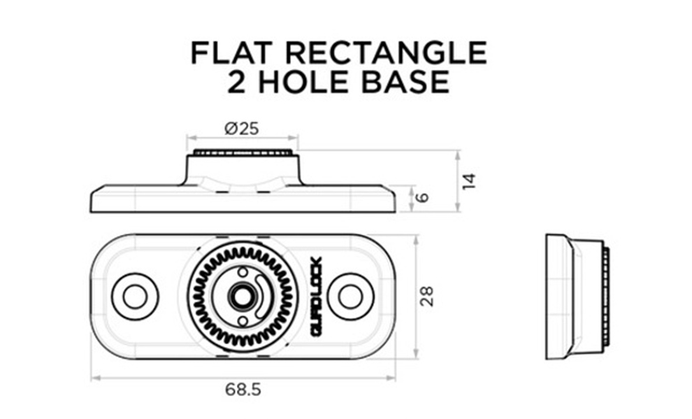 2-Bohrungen-quad-lock-Halterung