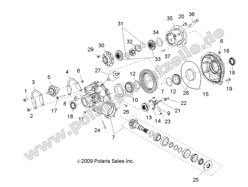 DRIVE TRAIN, GEARCASE, DIFFERENTIAL, INTERNAL COMPONENTS