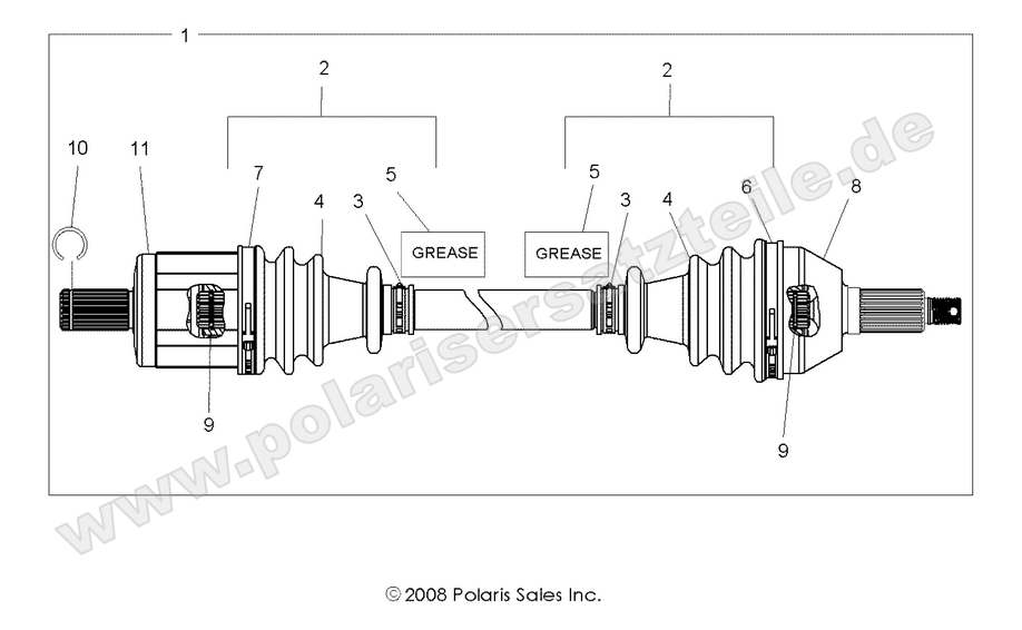 drive train front half shaft