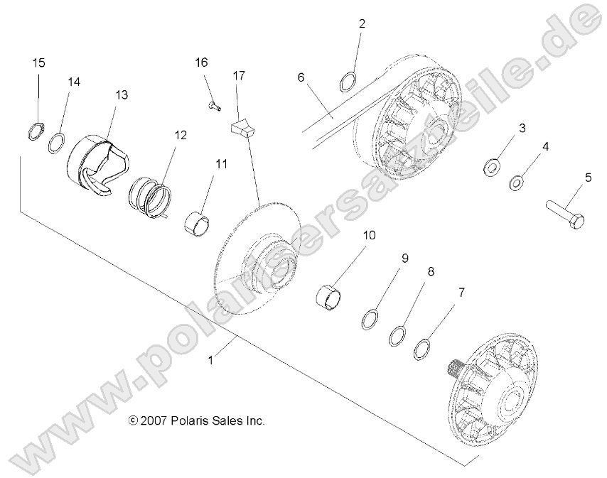 DRIVE TRAIN, SECONDARY CLUTCH