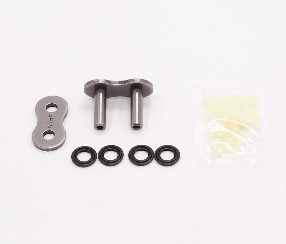 AFAM_XMR3_Kette_520_XS_Ring_Stahl_Hohl_Kettennietglied AFAM XMR3 Kette 520 XS-Ring Stahl - 120 Glieder - Nietschloß - Straße