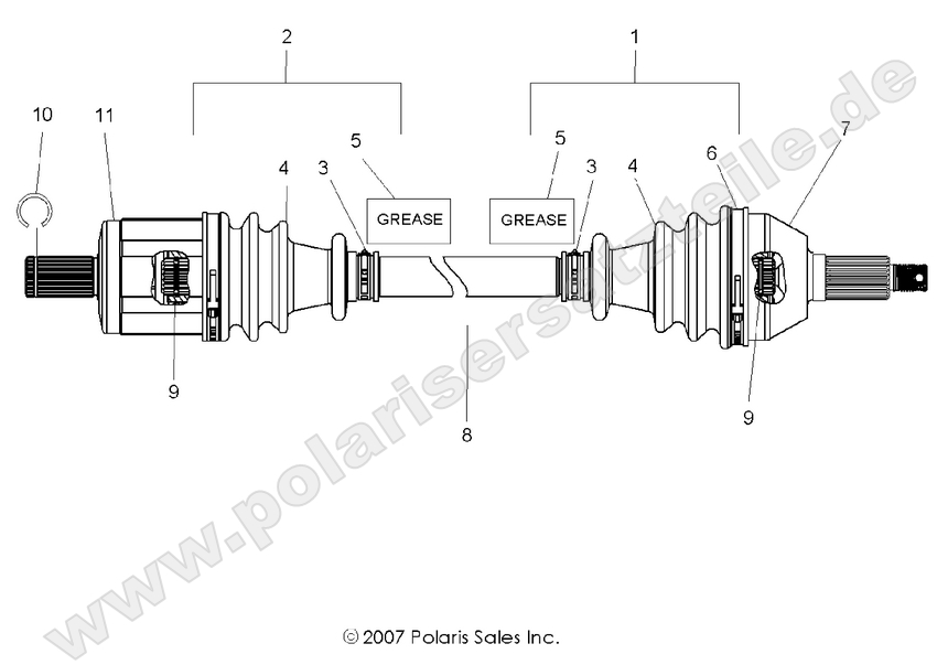 DRIVE TRAIN, FRONT HALF SHAFT