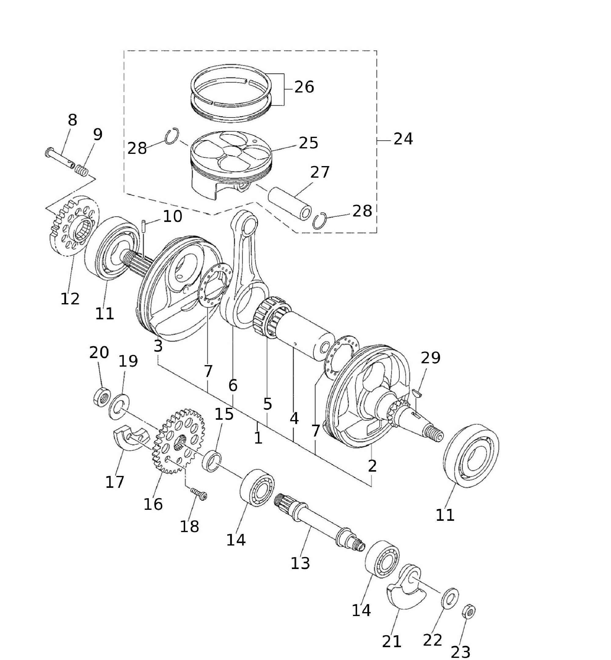 Kurbelwelle / Kolben Kurbelwelle / Kolben