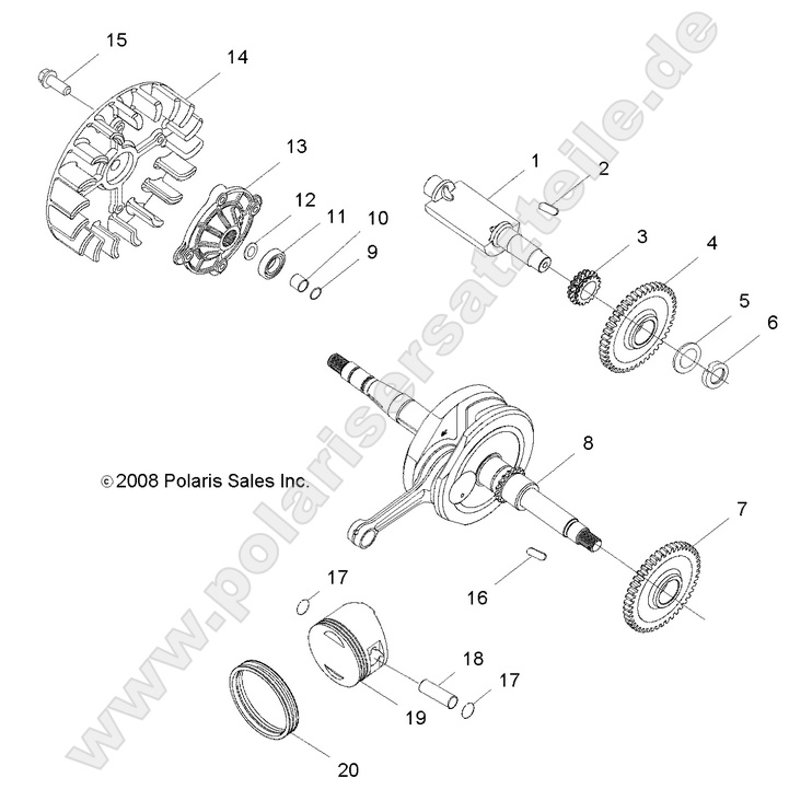 engine crankshaft and piston