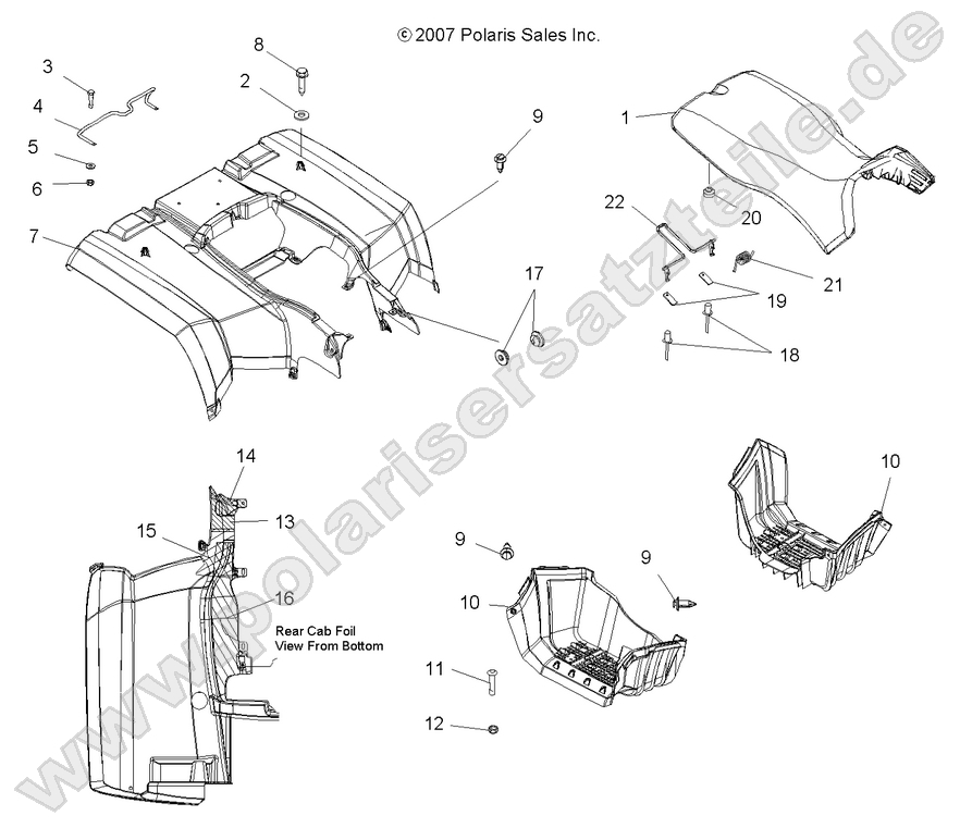 BODY, REAR CAB, SEAT and FOOTWELLS