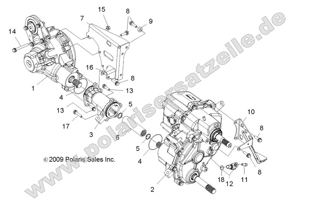 drive train gearcase carrier mtg (BUILT 10/15/08 AND BEFORE)
