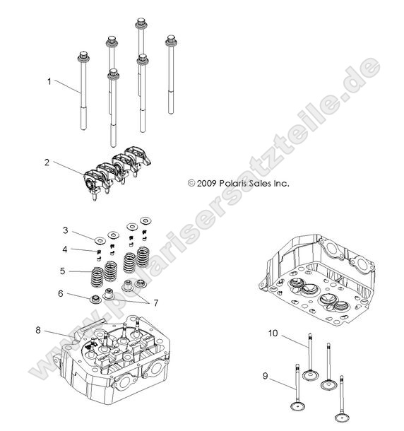 engine cylinder head and valves