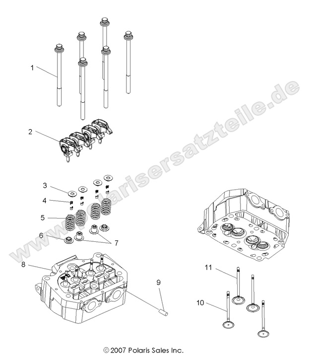 engine cylinder head and valves
