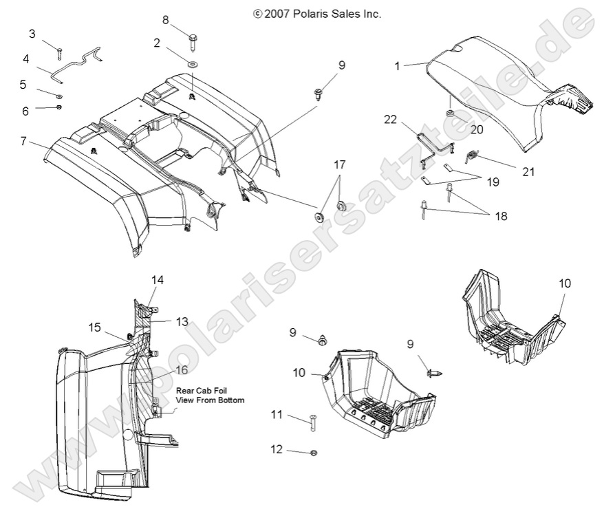 BODY, REAR CAB, SEAT and FOOTWELLS