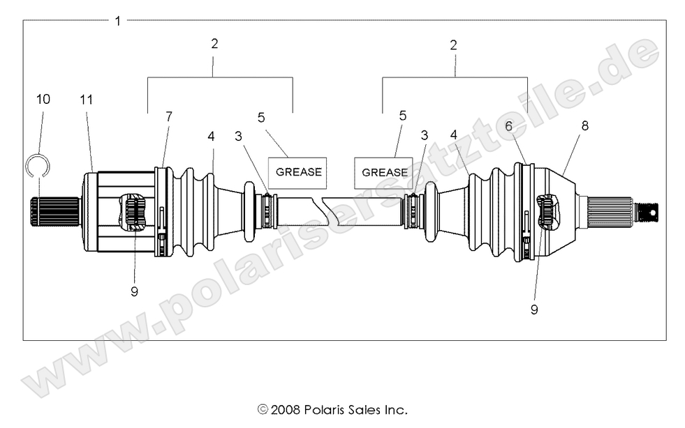 DRIVE TRAIN, FRONT HALF SHAFT