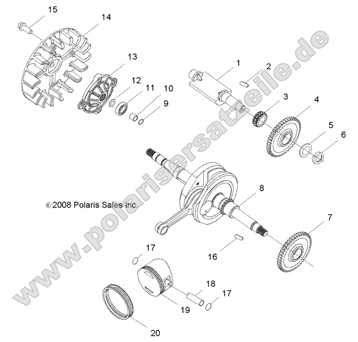 engine crankshaft and piston